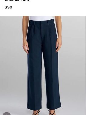 BYLT Basics Navy Wide-Leg Tailored Pants